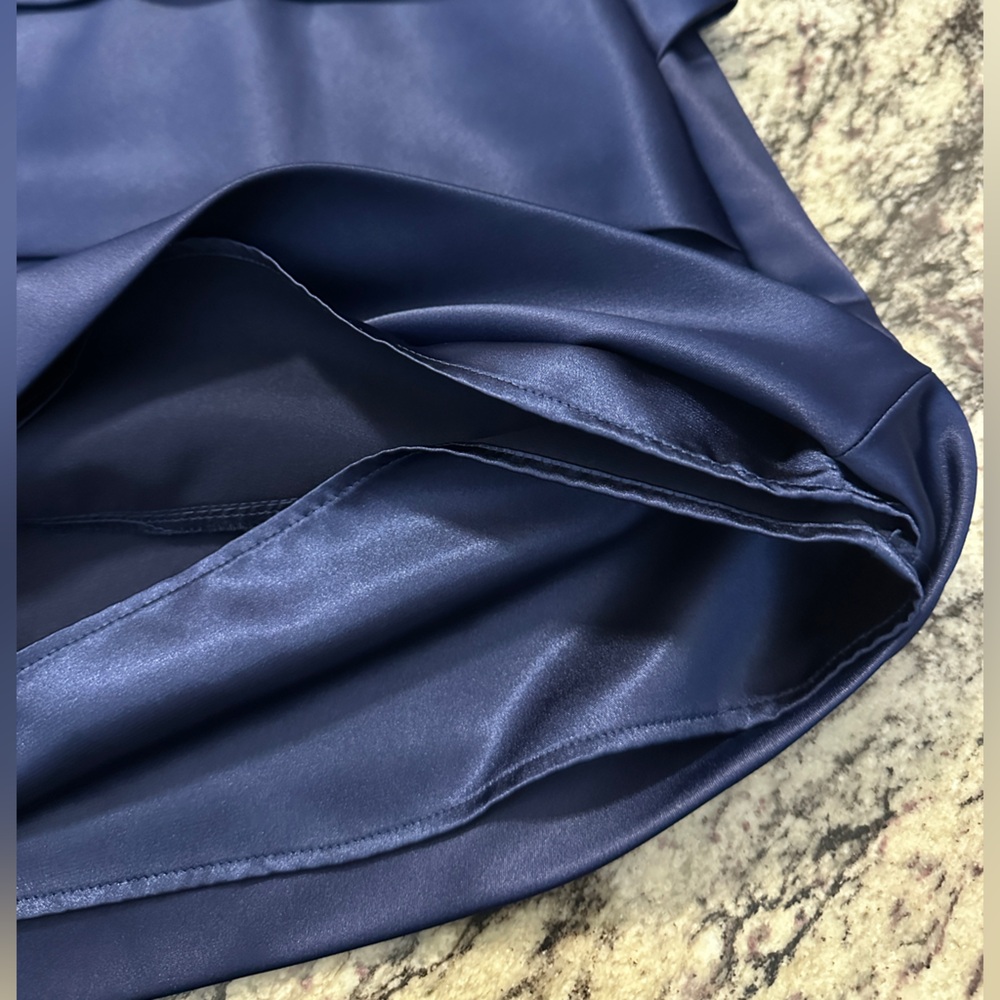 Max and Cleo Mariner Blue Strapless Tiered Ruffle Cocktail Dress Size 8 - Picture 11 of 13